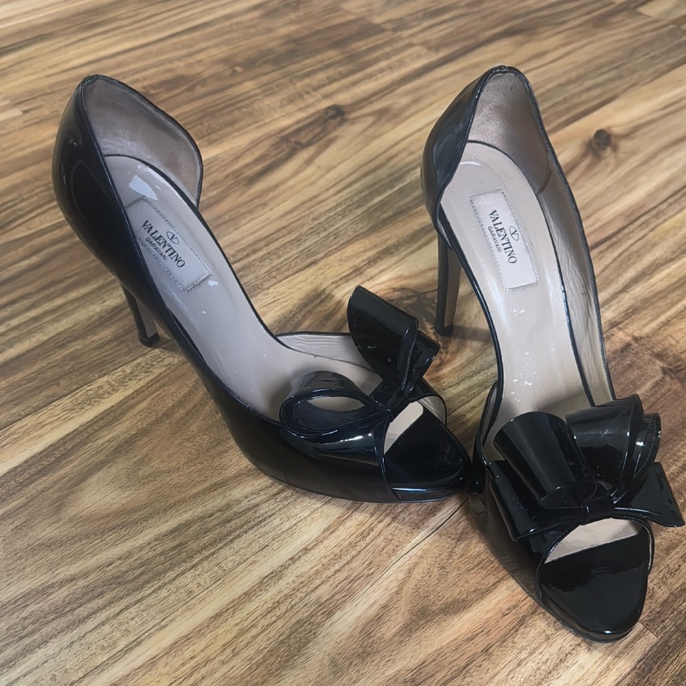 Valentino bow open-toed heels
